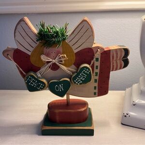 Holiday Angel Figurine with Heart Accents
